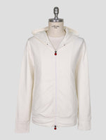 Kiton White Cotton Ea Sweater Full Zip