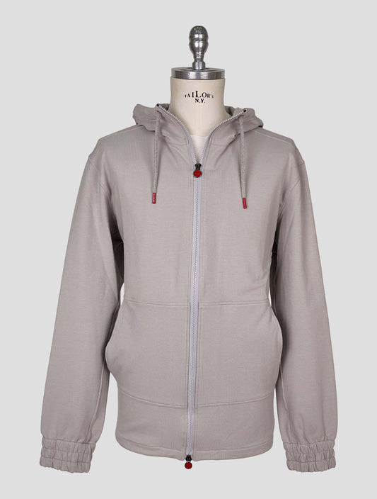 Kiton Gray Cotton Ea Sweater Full Zip