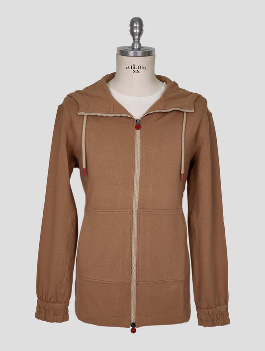 Kiton Light Brown Cotton Ea Sweater Full Zip