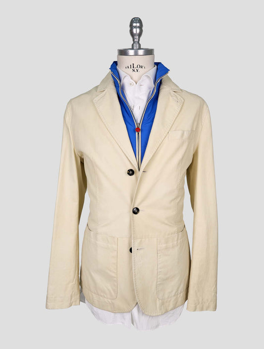 Kiton Beige Leather Blazer