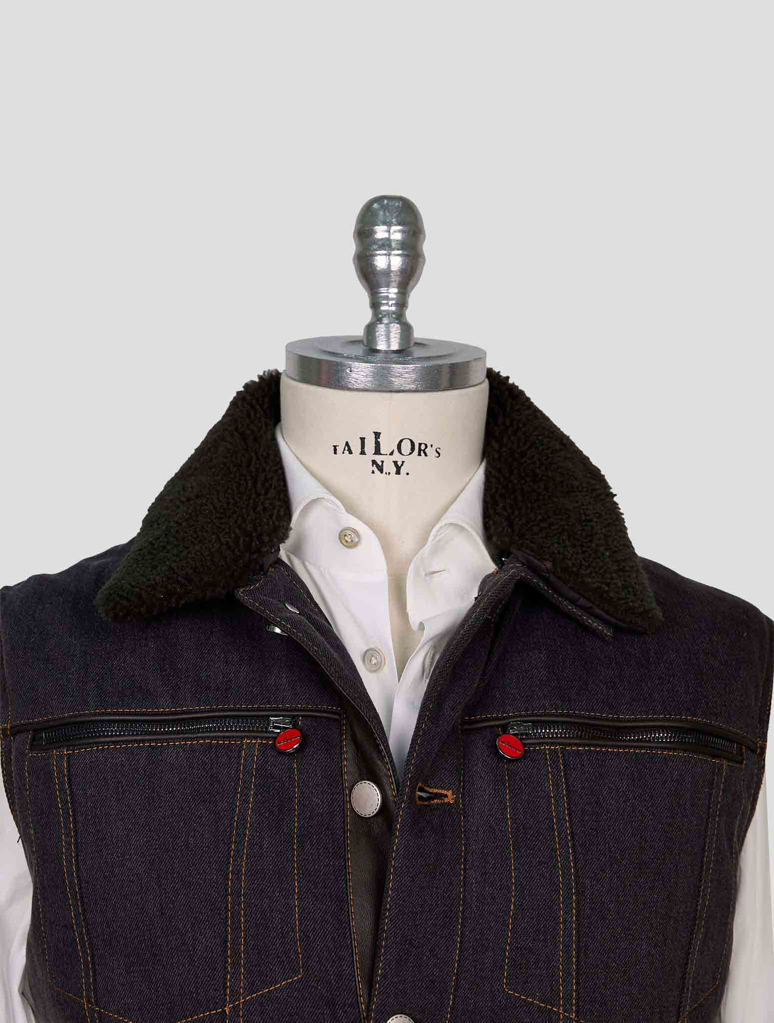 Kiton Gray Cotton Pl Gilet