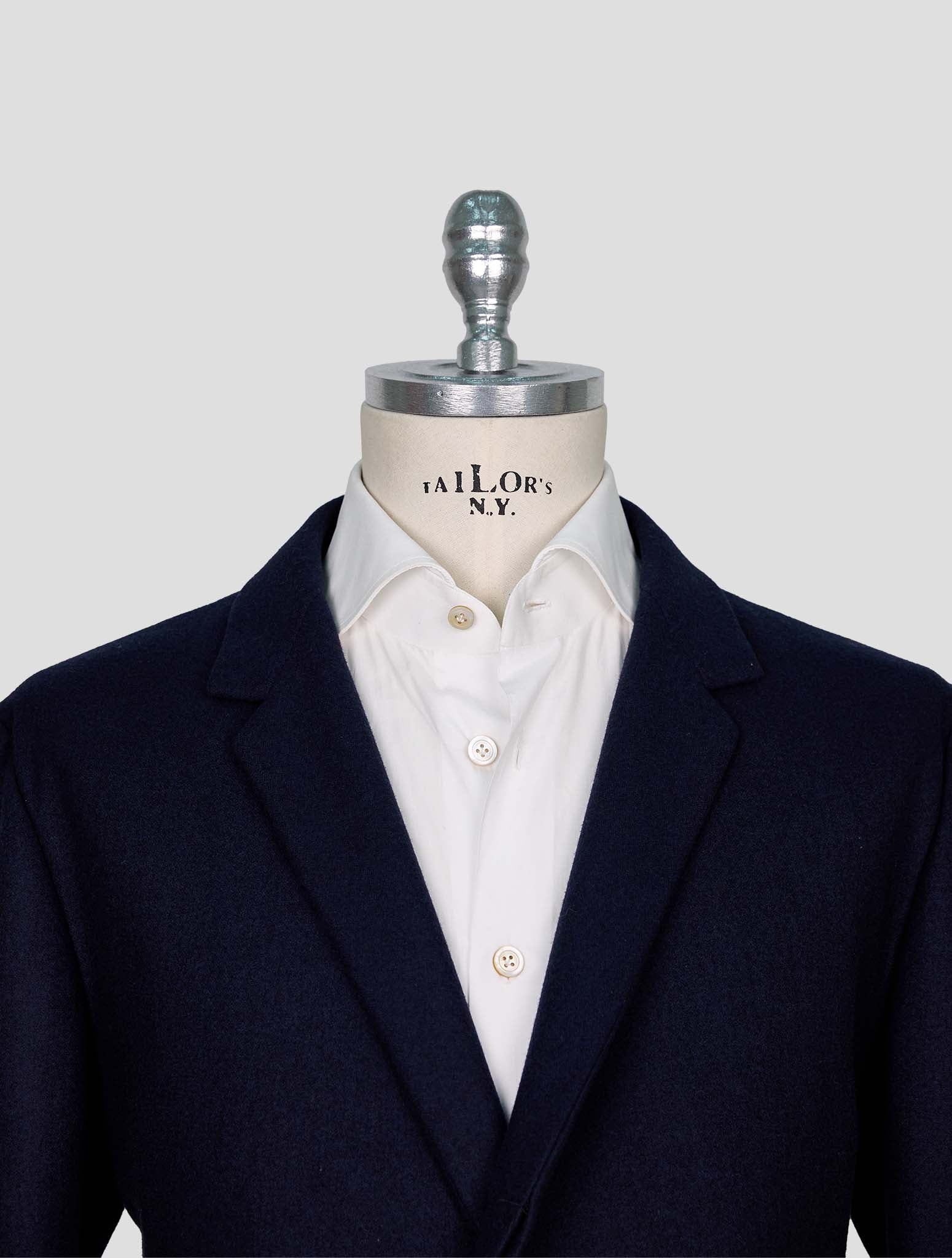 Kiton Blue Virgin Wool 14 Micron Overcoat