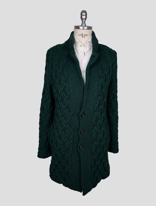 Kiton Dark Green Cashmere Mink Fur Sweater Coat
