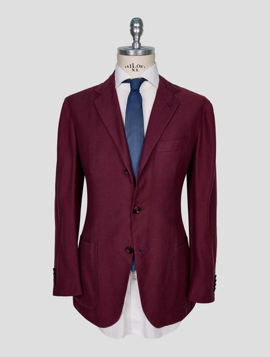 Kiton Burgundy Cotton Cashmere Blazer