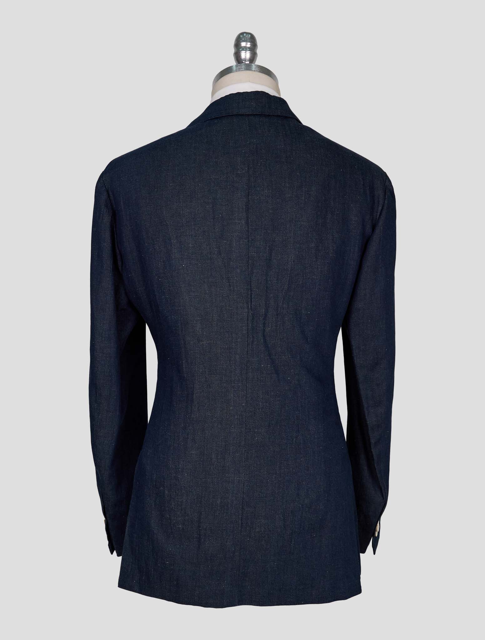 Kiton Blue Navy Cotton Linen Blazer