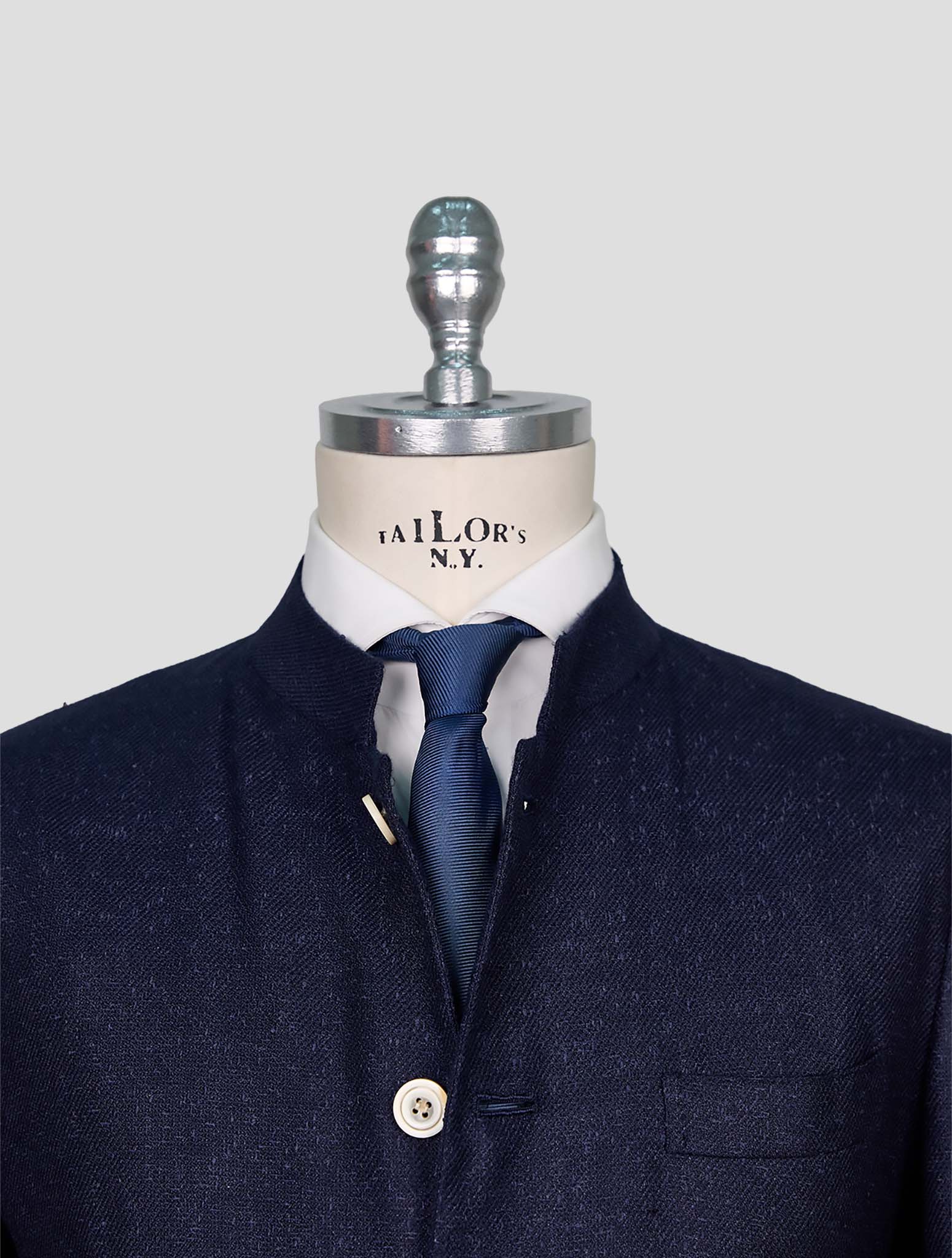 Kiton Blue Cashmere Wool Silk Linen Blazer