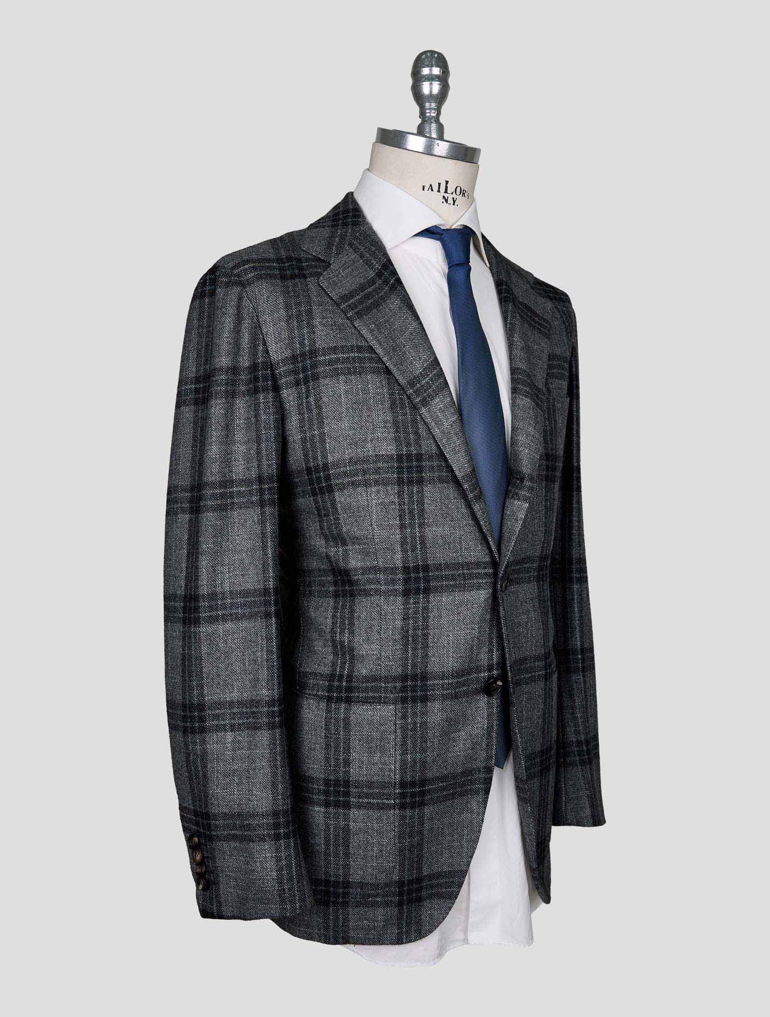 Kiton Gray Cashmere Silk Blazer