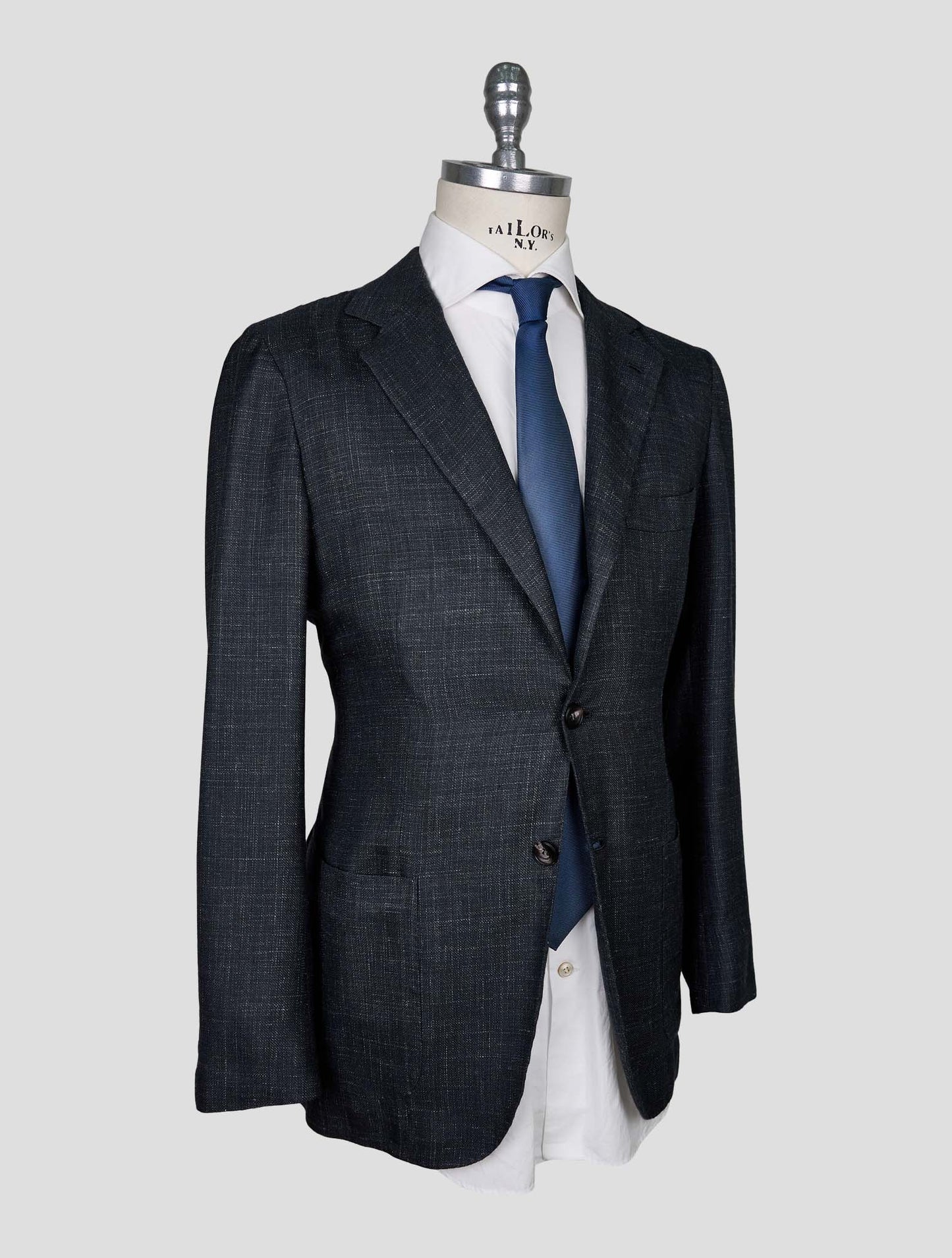 Kiton Gray Cashmere Silk Linen Blazer