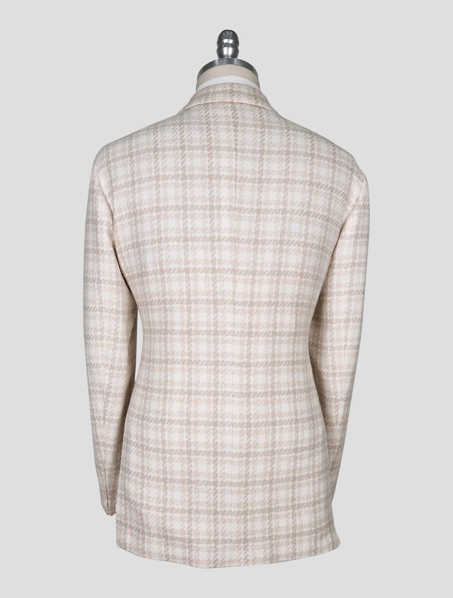 Kiton Beige White Cashmere Virgin Wool Silk Linen
