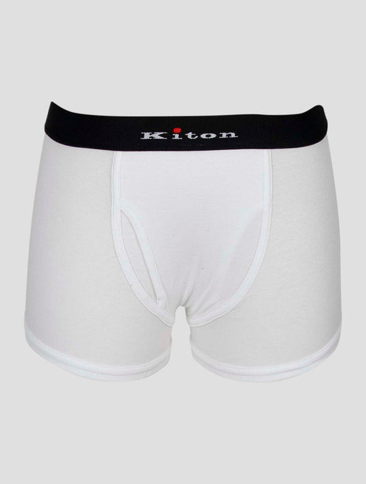 Kiton White Cotton Ea Boxer