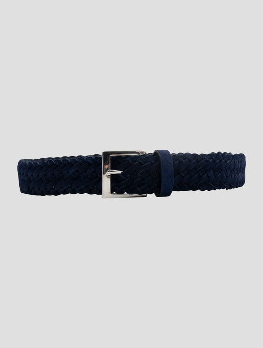 Kiton Blue Leather Suede Belt