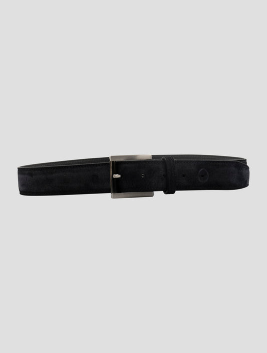 Kiton Black Leather Suede Belt