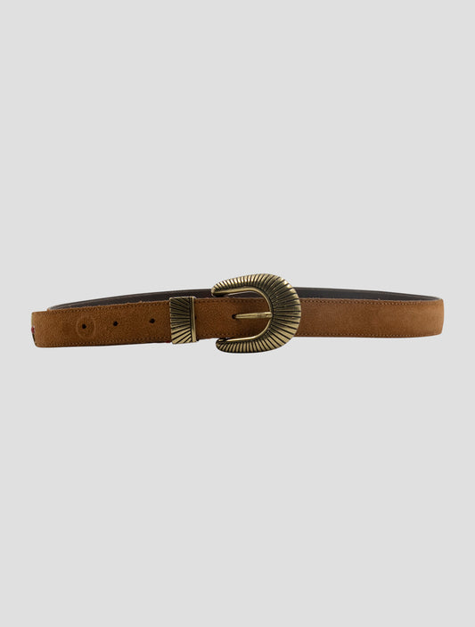 Kiton Brown Leather Suede Belt