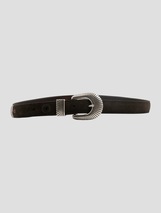 Kiton Brown Leather Suede Belt