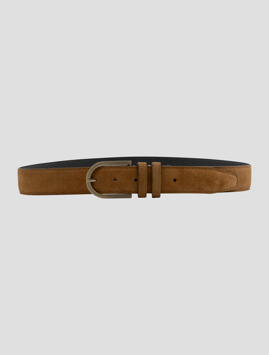 Kiton Beige Leather Suede Belt