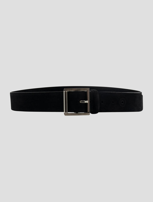 Kiton Black Leather Suede Belt
