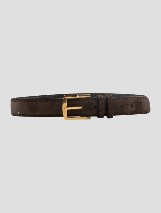 Kiton Brown Leather Suede Belt