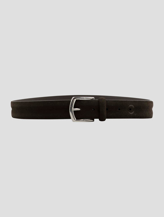 Kiton Brown Leather Suede Belt