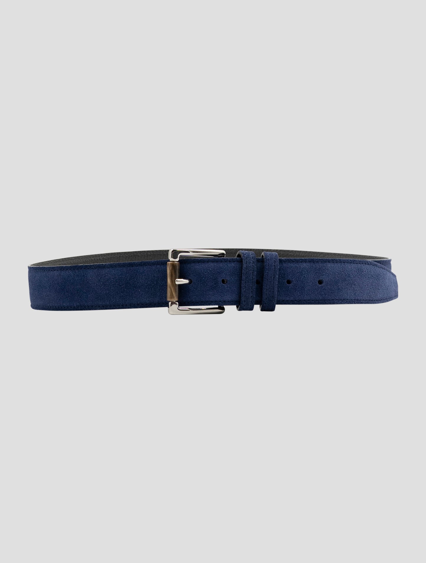 Kiton Blue Leather Suede Belt
