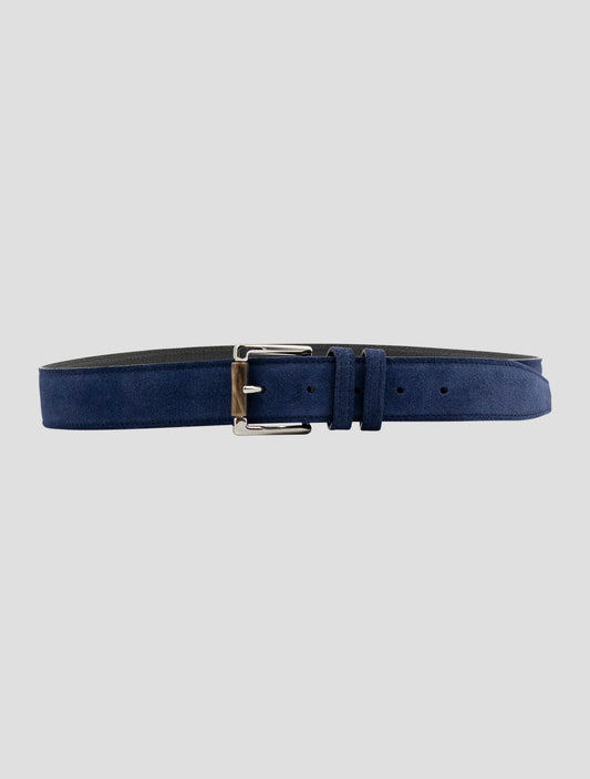 Kiton Blue Leather Suede Belt