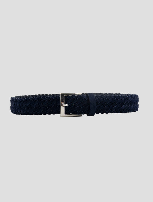 Kiton Blue Leather Suede Belt