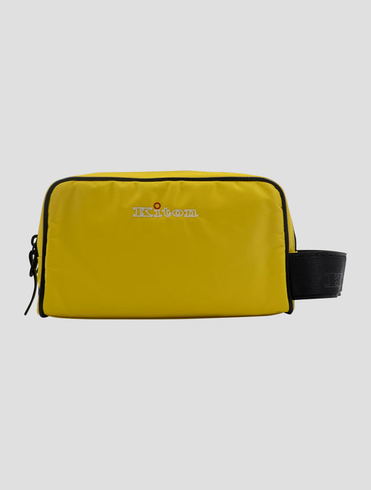 Kiton Yellow Pa Cotton Leather Beauty Case Bag