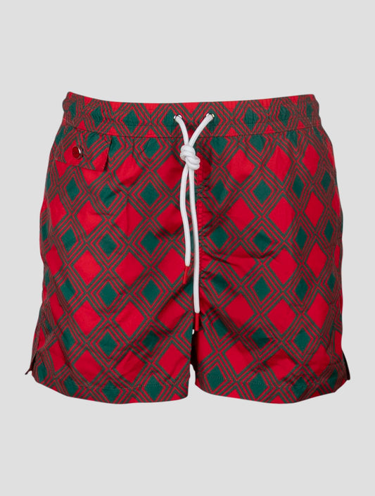 Kiton Red Green Pl Swim Trunks