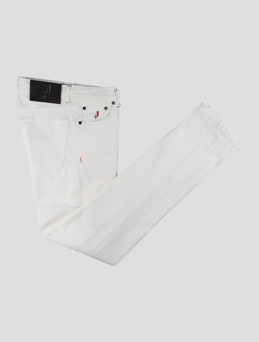 Kiton White Cotton Ea Special Edition Plus One Jeans