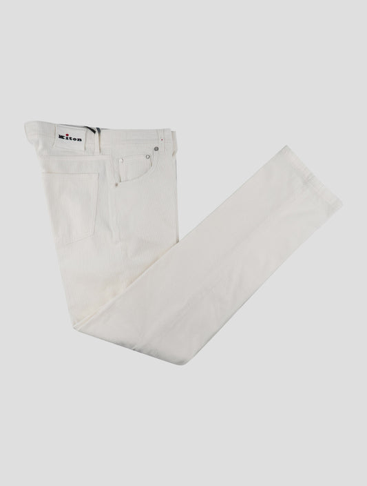 Kiton White Cotton Cashmere Ea Pants