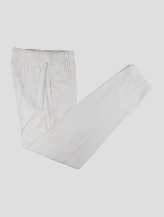 Kiton White Cotton Jogging Pants