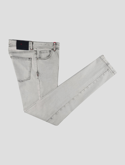 Kiton Light Gray Cotton Ea Limited Edition Jeans