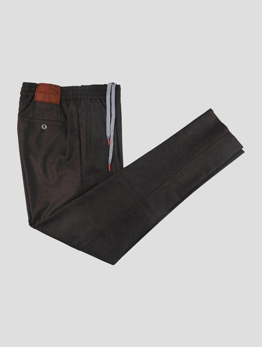 Kiton Dark Brown Virgin Wool Pants