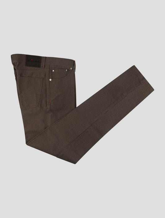 Kiton Brown Cotton Velvet Jeans