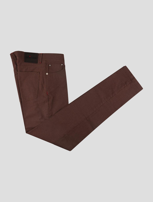 Kiton Burgundy Cotton Velvet Jeans