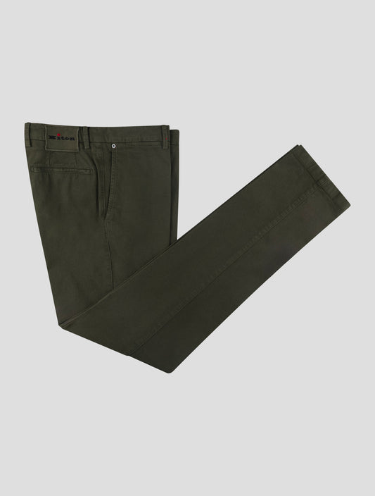 Kiton Green Cotton Cashmere Ea Pants