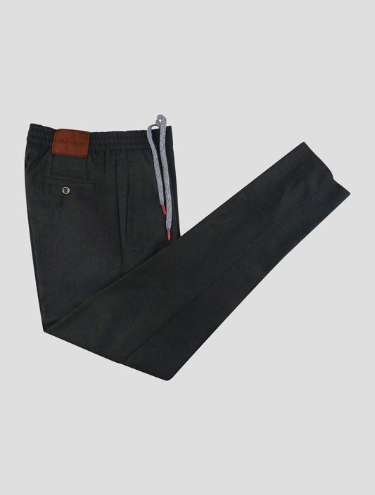 Kiton Dark Green Wool Pants