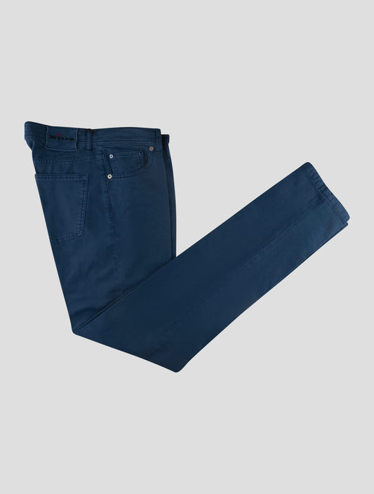 Kiton Blue Cotton Silk Ea Pants Mod. Jeans