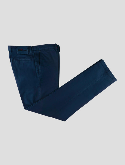 Kiton Blue Cotton Silk Ea Pants