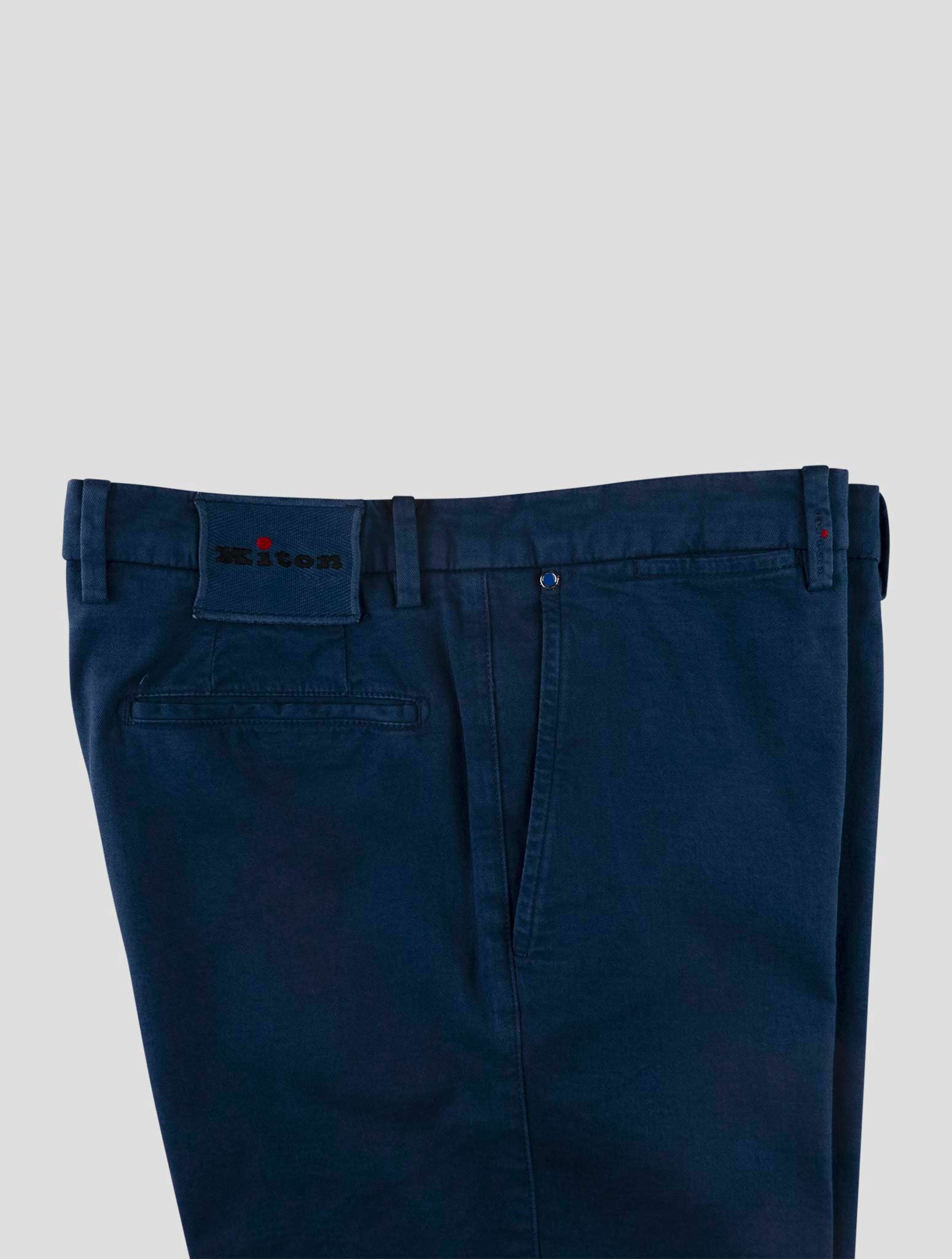 Kiton Blue Cotton Silk Ea Pants