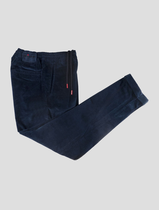 Kiton Blue Cotton Cashmere Ea Velvet Pants