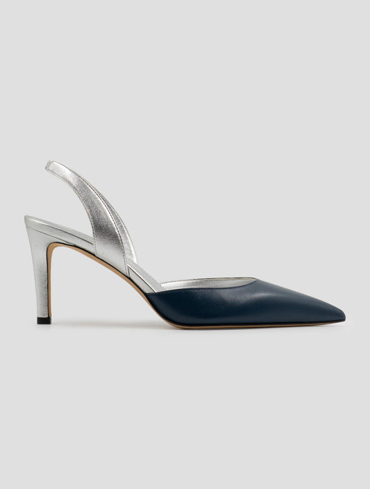 Kiton Silver Blue Leather Decollere