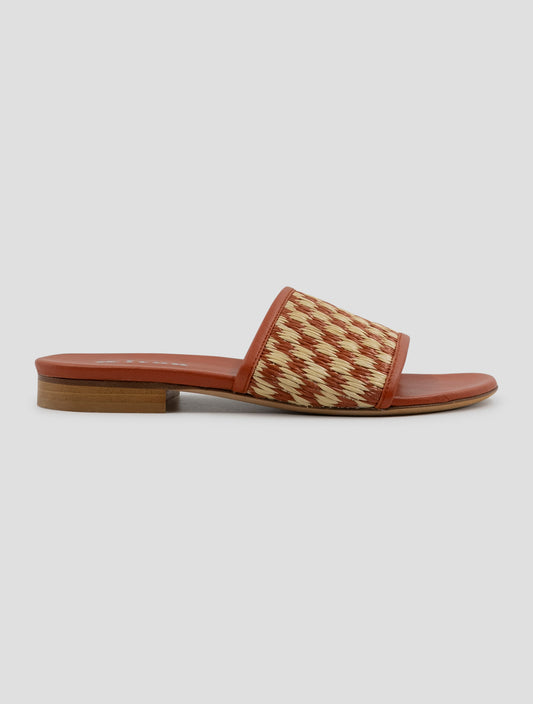 Kiton Brown Beige Viscose Cotton Leather Sandals Women