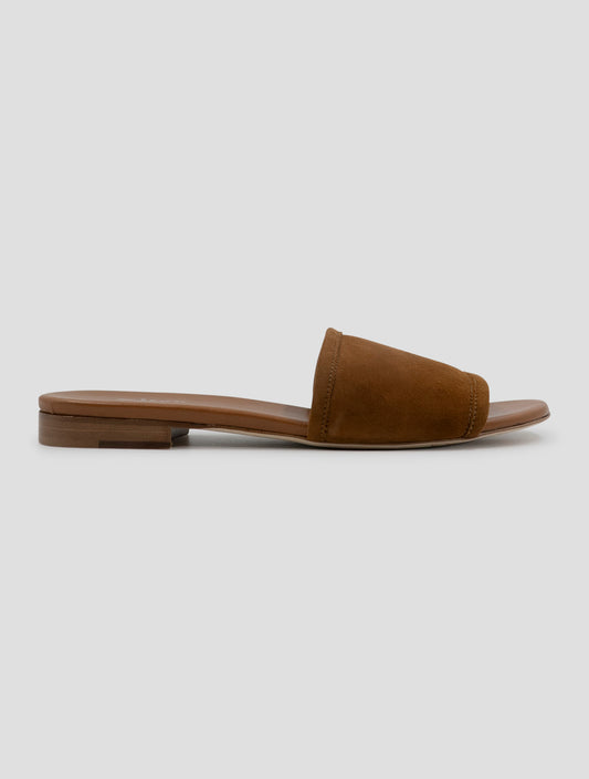 Kiton Brown Leather Suede Sandals Women