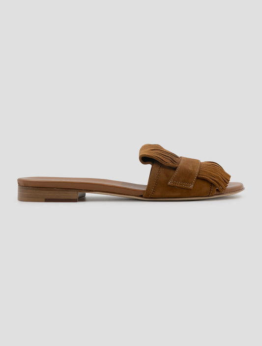 Kiton Brown Leather Suede Sandals Women