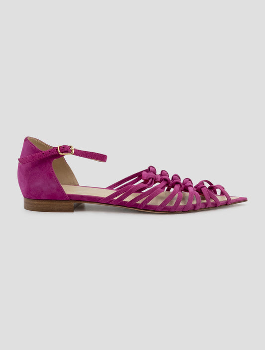 Kiton Fuchsia Leather Suede Sandals Women