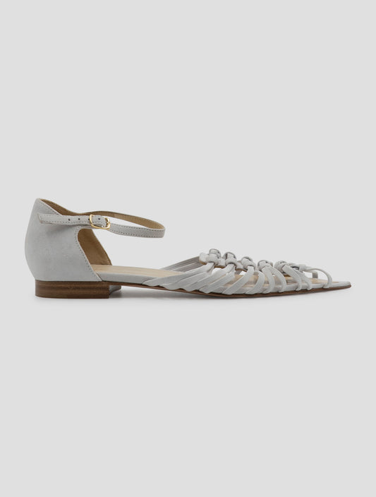 Kiton Gray Leather Suede Sandals Women