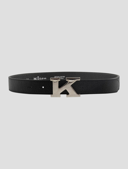 Kiton Black Leather Belt Women