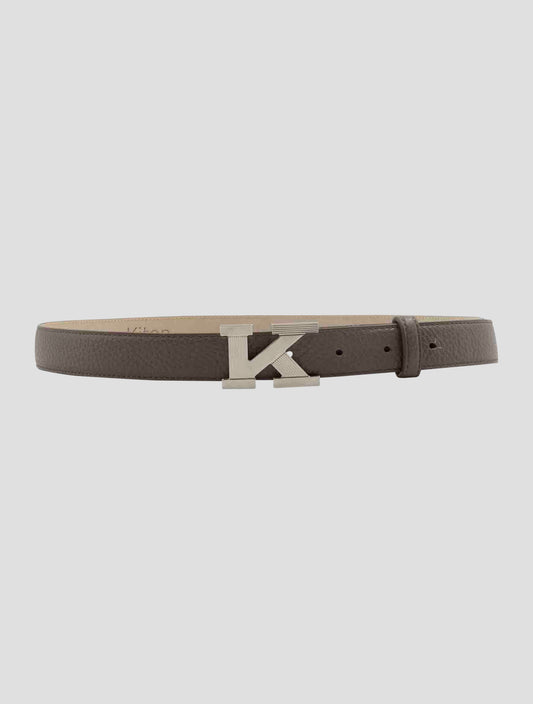 Kiton Taupe Leather Deer Belt Women