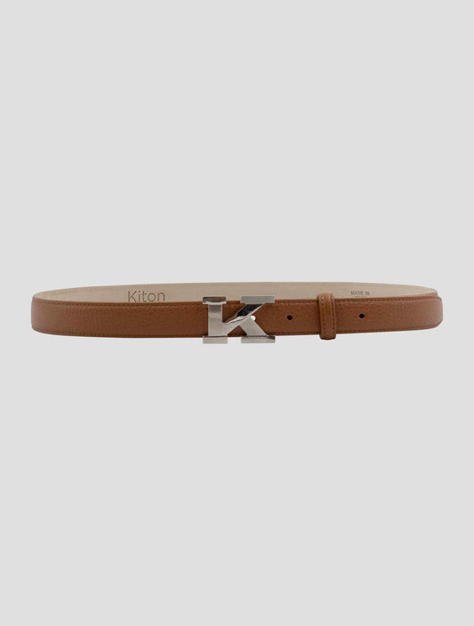 Kiton Brown Leather Belt Women