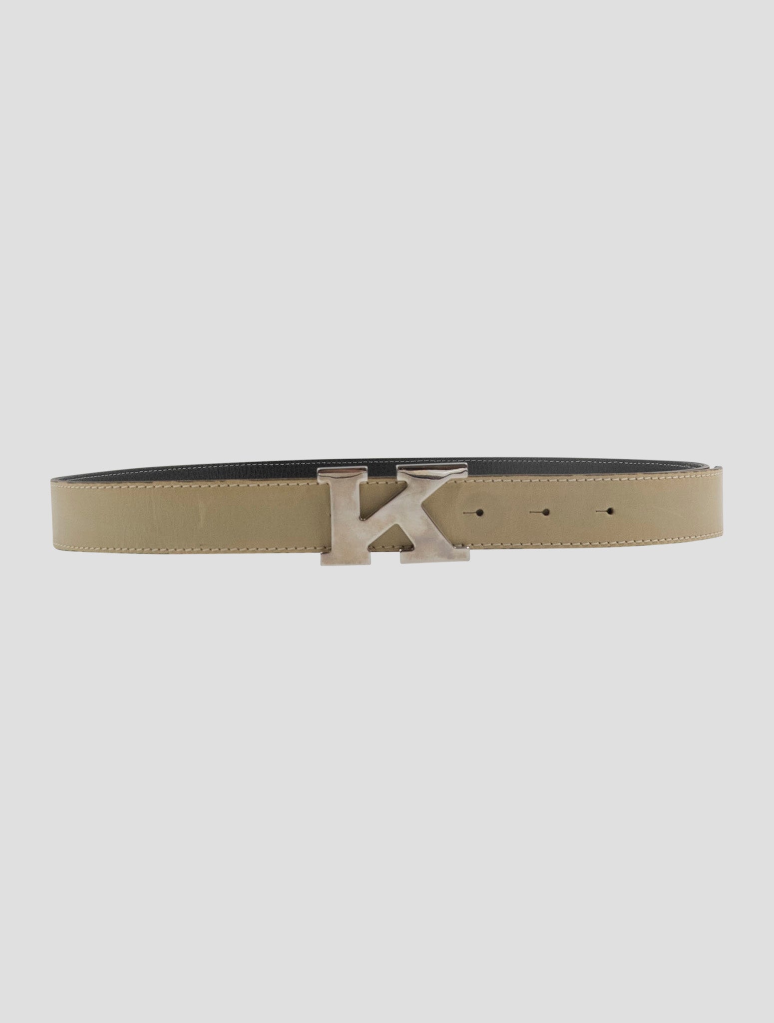 Kiton Beige Leather Calf Belt Women